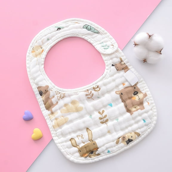 FAMTKT Baby Bibs Baby Bandana Drool Bibs, Newborn Toddler Baby Fashion Cute Cartoon Pattern Cotton Gauze Frenulum Bib Saliva Towel
