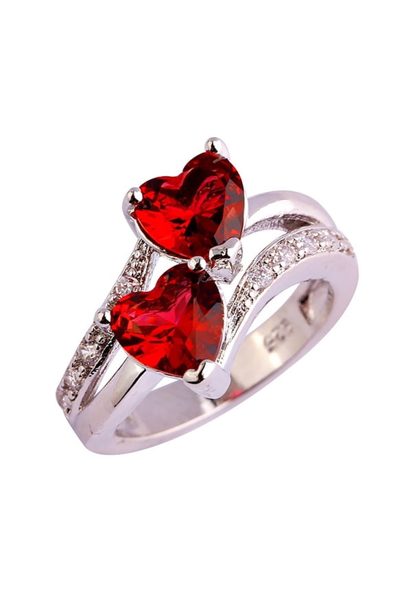 FAMTKT Heart Ring for Women, Lover Jewelry Heart Promise Rings Fine Jewelry for Valentine's Day Mother's Day Anniversary Birthday Christmas Gifts