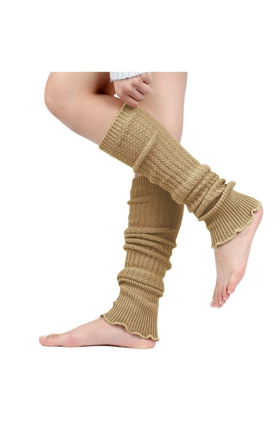 Shldybc Knee Leg Warmers for Women Woolen Warm Knitted Socks Thermal Long Boot Socks Over-the-knee Socks Winter Sleeve Footless Sock Stockings Winter Heap Socks Foot Warmers