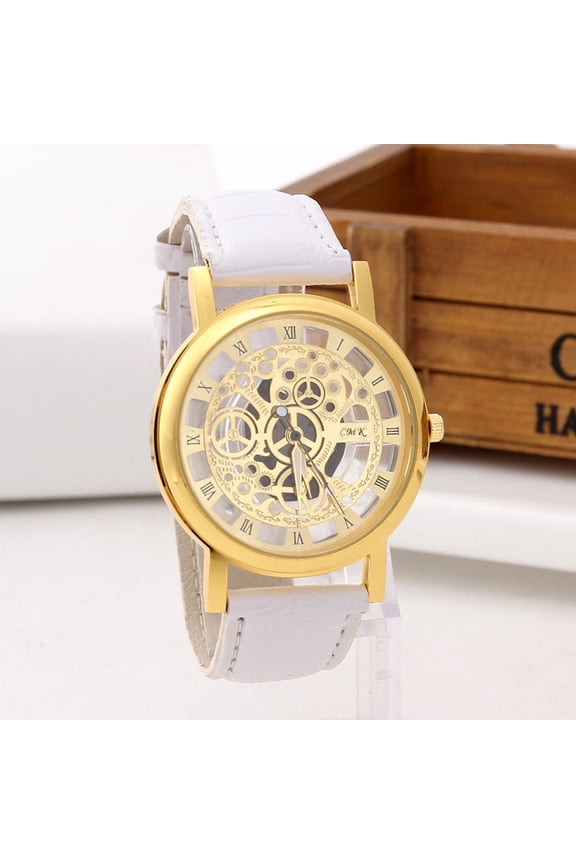 FAMTKT Men's Wrist Watches, Men Luxury Stainless Steel Quartz Military Sport Leather Band Dial Wrist Watch D, Gifts for Him