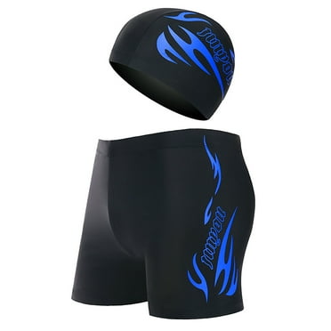 Clearance under $5-Shldybc Mens Swim Trunks, Men's Leisure Hot Spring Beach Shorts Boxer Shorts Swimming Trunks   Swimming Cap, Swim Suit Set, Summer Savings Clearance