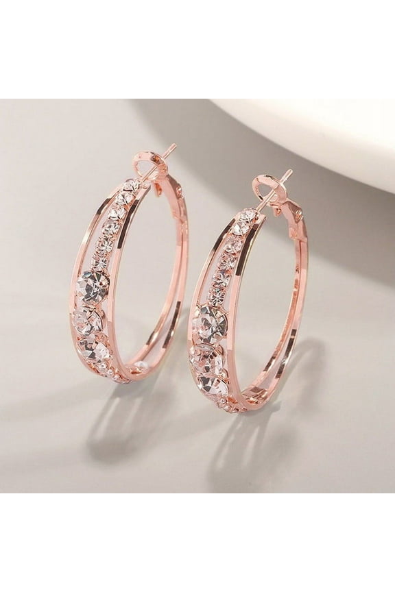Shldybc Mothers Day Gifts, Fashion Women Exaggerated Zircon Temperament Earrings Ear Clips Ladies Jewelry, Birthday Gifts for Women