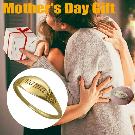 FAMTKT Mothers Day Gifts, Fashion Women Family Ring Mother's Day Commemorate Jewelry Gift Mama Ring, Birthday Gifts for Women