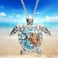 thumbnail image 1 of Shldybc Mothers Day Gifts, Ladies Necklace Two Tone Turtle Animal Necklace Jewelry Necklace, Birthday Gifts for Women, 1 of 9
