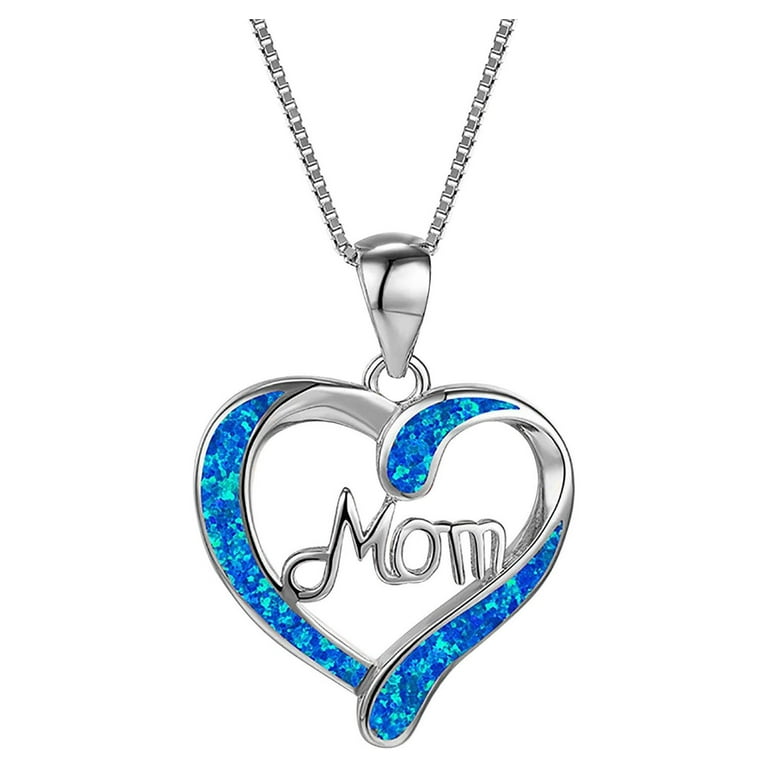 FAMTKT Mothers Day Gifts, Mother's Day Mom Heart Pendant Necklace