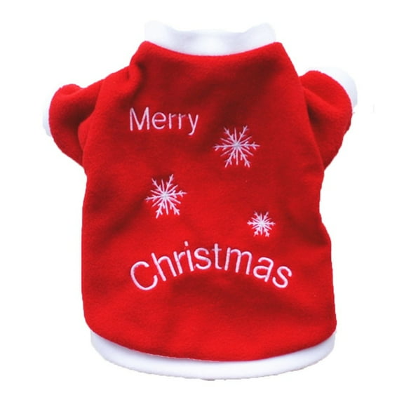 FAMTKT Pet Dog Winter Christmas Print Plush Clothes Pet Dog Long Sleeve Top, Dog Birthday Party Supplies, Pet Clothes
