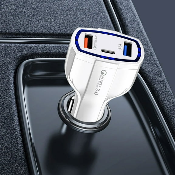 FAMTKT USB C Car Charger, 18W Phone Car Charger Adapter, USB Charger QC3.0 Car Phone Charger Double Export Outlet Fast Charging for All Kinds Of Phone, Car Accessories