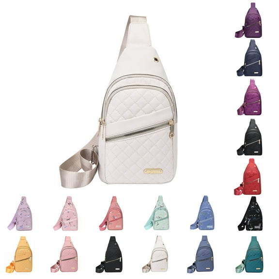 Sling Bag for Women Men Fashionable Embroidery Shoulder Crossbody Bag Large Capacity Watertight Backpack With Data Hole Travel Hiking Backpack