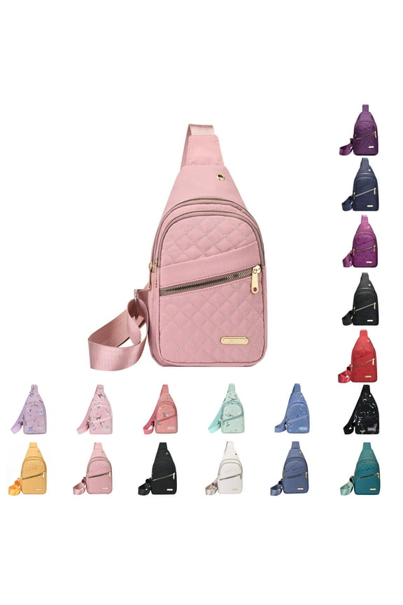 Sling Bag for Women Men Fashionable Embroidery Shoulder Crossbody Bag Large Capacity Watertight Backpack With Data Hole Travel Hiking Backpack