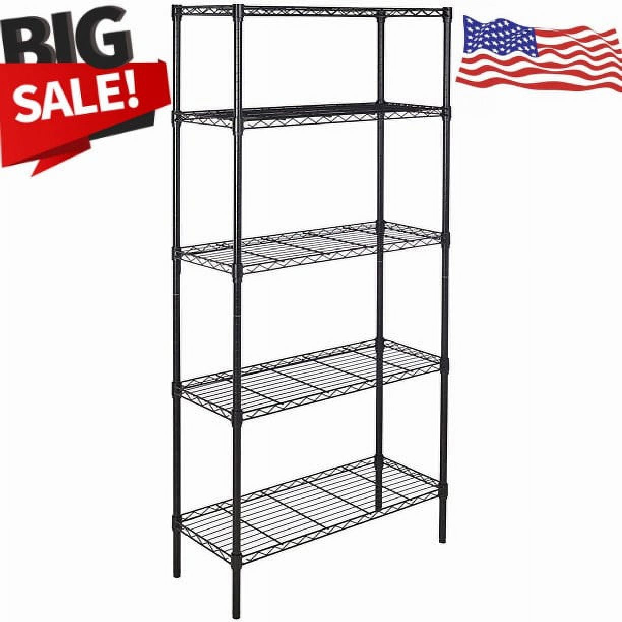 Clearance! 5 Tier Wire Shelving Unit Metal Shelves for Storage Standing