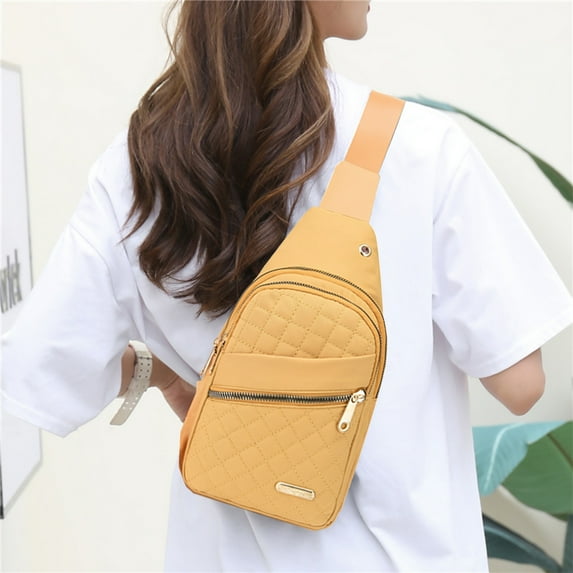 Under $5 Tyidzon Sling Bag for Women Fashionable Embroidery Diamond Crossbody Bag Large Capacity Watertight Backpack with Data Hole, Sling Bag