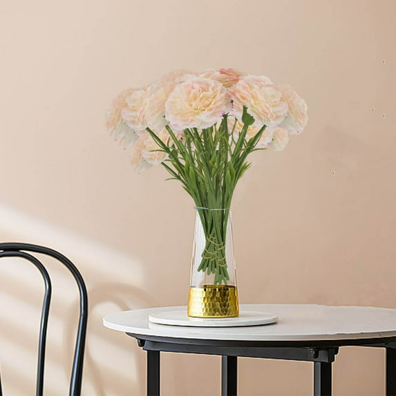 under $5 Usloyux Artificial Carnations UV Resistant Faux Flowers for Home Wedding Decor Office Bulk Silk Flower Heads with Stems for DIY Decor Spring Summer Fake Flowers