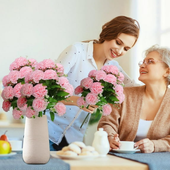 under $5 Usloyux Artificial Flowers Carnation Flower,Silk Carnations Flower Bouquets, for Wedding, Home Office Garden Decoration, Table Centerpieces, Floral Arrangements