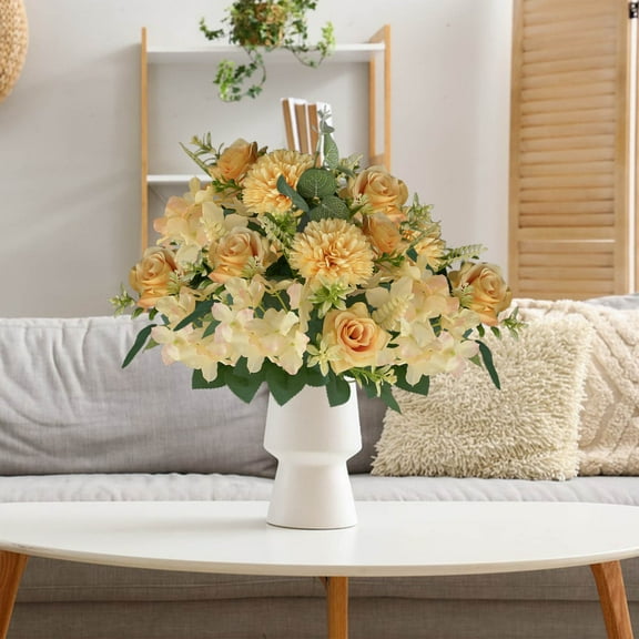 under $5 Usloyux Artificial Flowers, Fake Peony Silk Hydrangea Flowers Fake Peonies Bouquet Faux Rose Flower Arrangements for Wedding Home Party Decoration