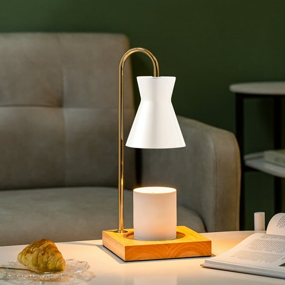 under $5 Usloyux Candle Warmer for Scented Candles Wax Melter Melts Warmer Lamp with Light Power A-Djustable Frosted Metal Body for Home Decoration