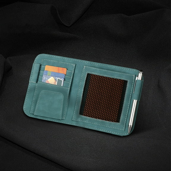 under $5 Usloyux Car Sun Visor Organizer, Small Leather Auto Visor Storage Organizer, Vehicle Multi-Pocket Document Holder for License, Card, Pen, Sunglasses, Interior Car Accessories