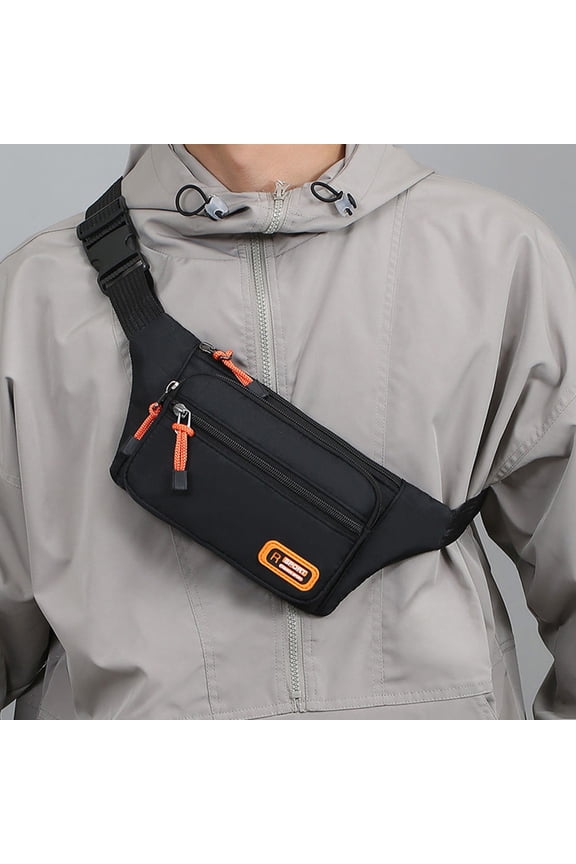 under $5 Usloyux Crossbody Fanny Pack for Men Water Repellent Lightweight Running Belt Waist Bag Fashion Waist Packs for Daily Travel Hiking Walking Running