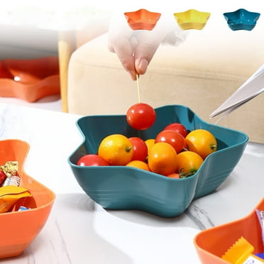 under $5 Usloyux Durable Snack Tray Fruit Plate Five-pointed Star Design Large Capacity Food Grade Plastic Multi-purpose Easy to Clean Kitchen