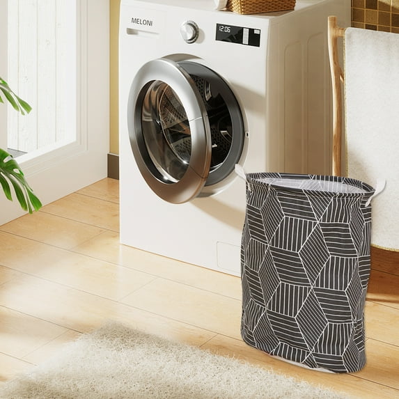 under $5 Usloyux Laundry Hamper in Family Leather Handle Laundry Basket for Storage Bin Toy Bins Gift Baskets Bedroom Clothes Children Nursery Hamper