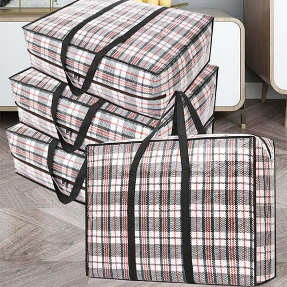 under $5 Usloyux Storage Bag Moving Bags with Zipper and Handle Folding Moving Storage Bags Closet Organizers and Storage Containers for Clothes, Blanket, Quilt, Pillows, Shoes