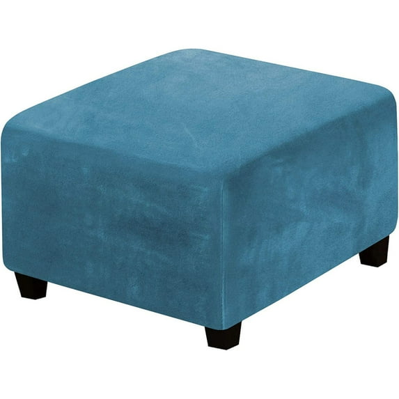 Clearance Under 5$ Velvet Pouffe Cover, Fenull Square Ottoman Ottoman Slipcover Square Footstool Protector Storage Stool Ottoman Stretch with Elastic Bottom Feature Real Velvet Plush Fabric