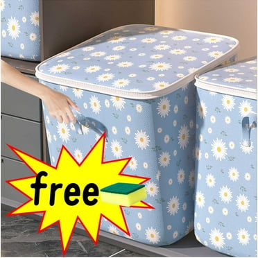 Clearance Under $5! Wzzjkit Storage Bins with Lids Large Capacity Folding Zipper Space Saving Storage Bag for Bedroom Storage Of Clothes Comforter Blankets and Pillows Storage Bags on Clearance