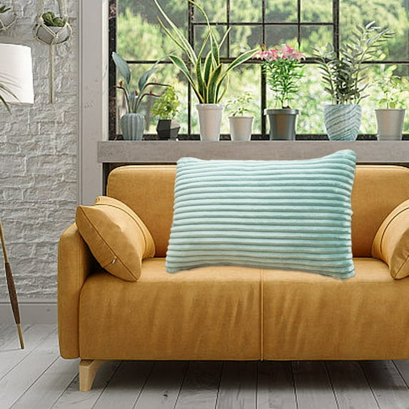 Clearance Under $5!Yyuenw 12x20 Inch Rectangle Corduroy Soft Solid Decorative Throw Pillows Covers Plush Velvet Big Striped Corduroy Solid Decorative Throw Pillow Covers Lumbar Pillow Covers