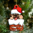 thumbnail image 1 of Clearance Under $5!Yyuenw 1pc Christmas Tree Decoration Hanging Ornament Decoration Christmas Hat Wreath Dog Lover 2D Flat Car Rear View Mirror Accessories Pendant Decor Gift, 1 of 3