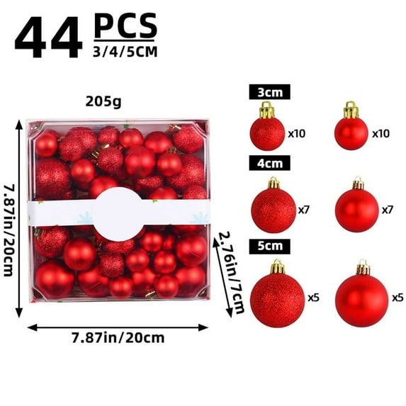 Clearance Under $5!Yyuenw 44pcs 3/4/5cm Christmas Ball Ornaments Shatterproof Purple Christmas Tree Decorations Xmas Tree Balls Christmas Ornaments Décor Christmas Pendant