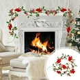 thumbnail image 1 of Clearance Under $5!Yyuenw 6.5 Ft Red Berry Christmas Garland with Pine Cones and Poinsettia Holly Red Berry Garland with Poinsettia and Pine Cones for Xmas Tree Fireplace Indoor Outdoor Home Decor, 1 of 1