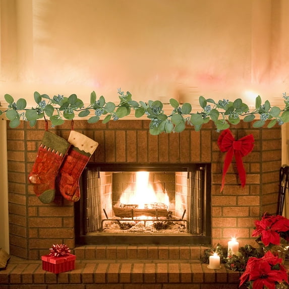 Clearance Under $5!Yyuenw 6 Ft Christmas Artificial Eucalyptus Greenery Plant Christmas Decorations Indoor Outdoor Garden Door Home Decor Christmas Wreaths