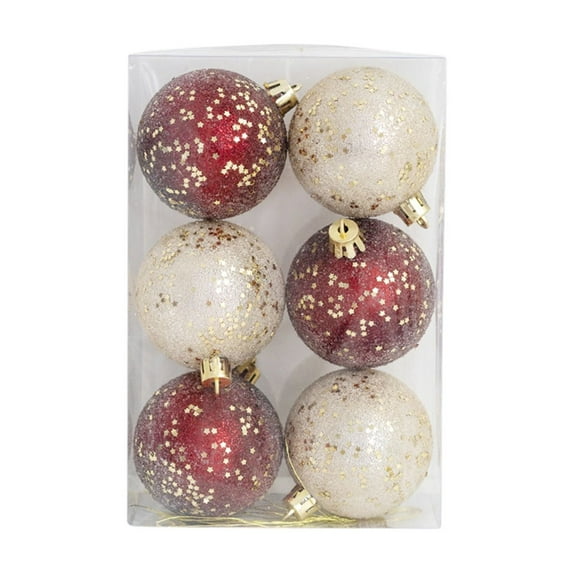 Clearance Under $5!Yyuenw 6pcs Christmas Decorations Christmas Balls Ornaments for Xmas Christmas Tree Shatterproof Christmas Tree Decorations Hanging Ball for Holiday Wedding Party Decoration(3.1'')