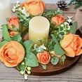 thumbnail image 1 of Clearance Under $5!Yyuenw Christmas Candle Rings Wreaths Artificial Rose Garland Candle Rings Wreaths Candle Rings for Pillars Rustic Wedding Centerpiece Christmas Table Decoration for Front Door, 1 of 5