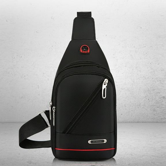 Clearance Under $5!Yyuenw Crossbody Sling Bag for Men Women, Small Crossbody Sling Backpack Sling Chest Bag with USB Charger Hole, Theft Design Chest Pouch Shoulder Pack for Outdoor Walking Travel