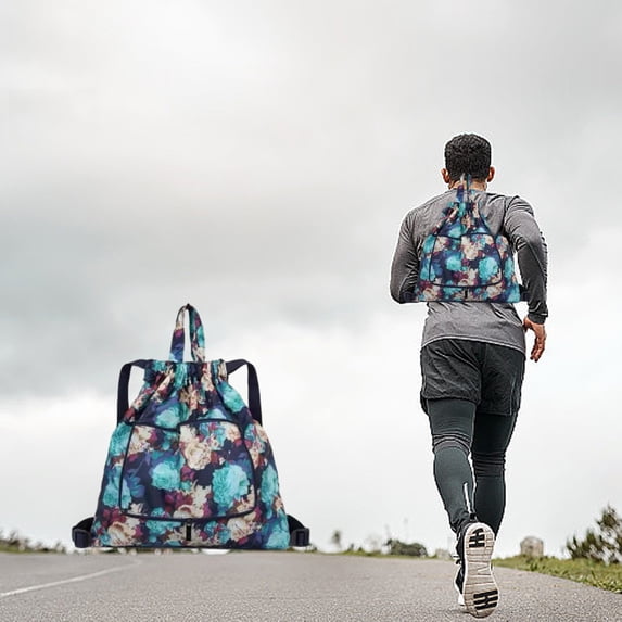 Clearance Under $5!Yyuenw Drawstring Backpack Common Drawstring Bag, Large Capacity Dry-Wet Separation Travel Sports Backpack, Foldable Drawstring Backpack for Travel
