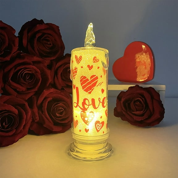 Clearance Under $5!Yyuenw LED Flameless Candles (D:2.5" x H:8"),LED Pillar Candles,Valentines Day Candles for Valentine's Day Wedding Birthday Bedroom Decorations