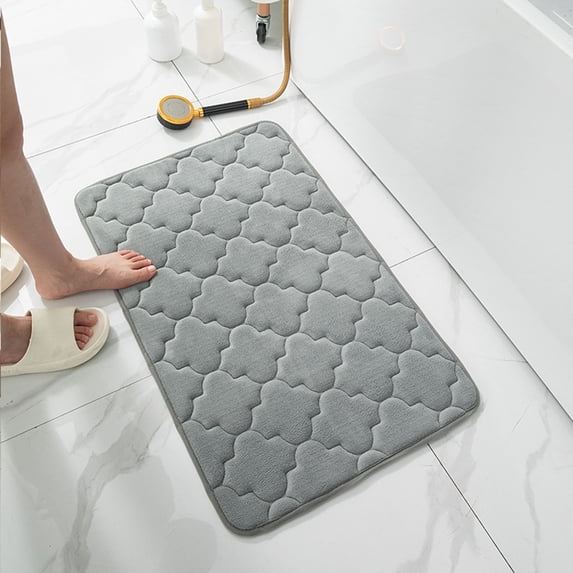 Clearance Under $5!Yyuenw Memory Foam Bath Mat for Bathroom, Machine Washable Easier to Dry Floor Rug Mats,Quick Dry Super Water Absorbent Bath Mat Rug, Non Slip