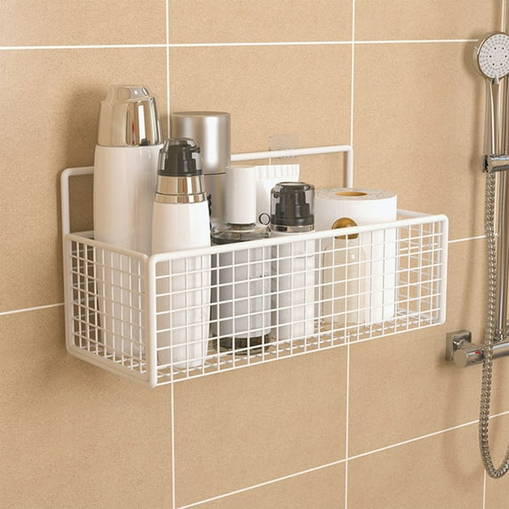 Clearance Under $5!Yyuenw Stainless Steel Shower Caddy with 2 Hooks, Large Capacity Bathroom Organizers and Storage, No Drilling Wall-Mounted Kitchen & Home Decor, Bath Decor