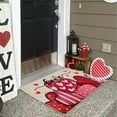 thumbnail image 1 of Clearance Under $5!Yyuenw Valentines Day Door Mat, Valentines Welcome Mats Outdoor for Front Door, Valentine Love Hearts Gifts Non Slip Doormat Indoor Entryway Floor Rug for Outside Home Decor 17"x24", 1 of 5