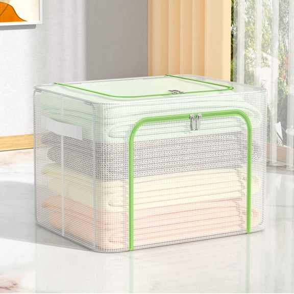 Clearance 50% ZKCCNUK Storage Transparent Steel Frame Storage Box Nylon Mesh Foldable Storage Box Closet Organizers and Storage