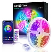 Clearance 50FT LED Strip Lights,Music Sync 5050 RGB Color Changing LED Lights Strip with Phone Bluetooth Remote,LED Lights for Bedroom Party TIKTOK DIY(APP+Remote +Mic)