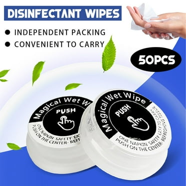 Savings 50pc Hand Pops Hand Wipes,Compressed Towel, Face Towel, Disposable Press Disinfection Wet Towel Contains 300ml, Household Essentials