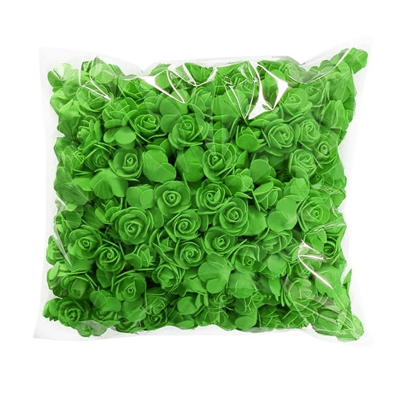 Clearance! 50pcs Elegant Foam Roses 3.5cm PE Foam Rose Artificial Flowers Home Decoration Garland Wedding Valentine's Day DIY Gifts Emerald Green