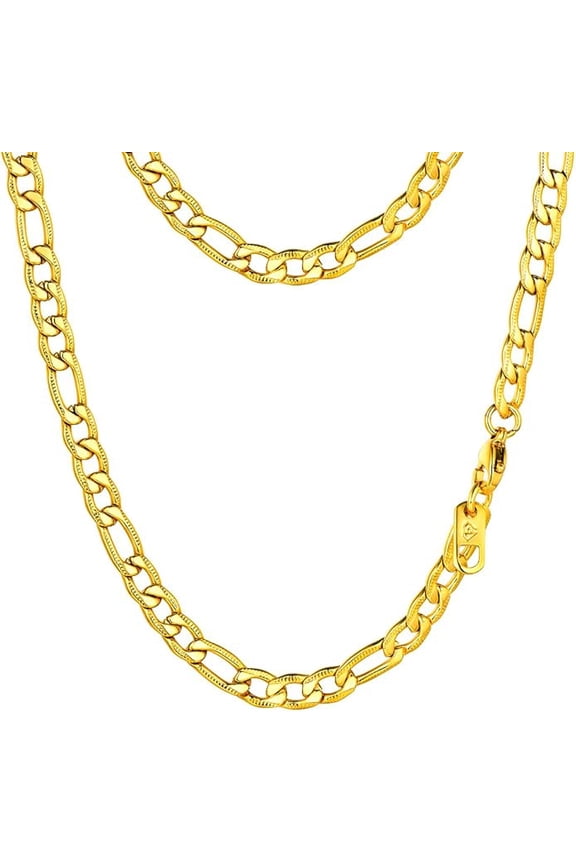Clearance 5MM Figaro Chain Necklace for Mens Women Black Chains Hip Hop Jewelry 18-30 inch Birthday Everyday Christmas Gift