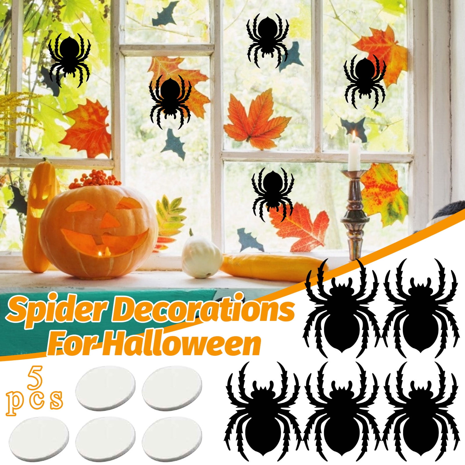 Clearance 5PCS Halloween Spider,Lack Soft Hairy Scary Spider,Halloween