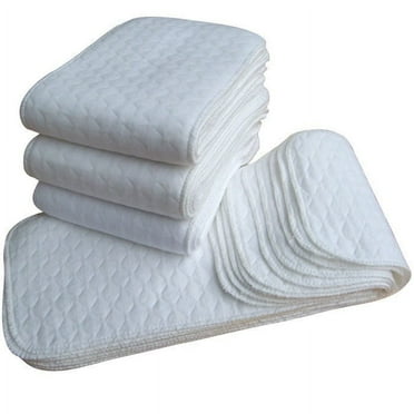 Clearance! 5PCS Ultra-Soft Cotton Prefold Cloth Diapers - 100% Unbleached Premium Cotton, 6 Ply Baby Washable Diapers for Babies to Toddlers Multi-Use white