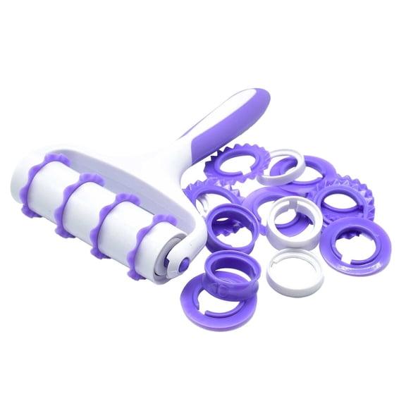 Clearance Under $6, 1 Set Fondant Ribbon Cutter, Cake Decorating Embosser Roller, Sugarcraft Tool with Wheels for Creating Strips and Patterns, One Size(Purple)