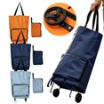 thumbnail image 1 of Clearance Under $6.19Foldable Grocery Cart Bag, Rolling Shopping Tote with Smooth Wheels, Heavy Duty Collapsible Laundry Trolley for Market Trips and Travel, 1 of 4