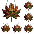 thumbnail image 1 of Clearance Under $6, 5 Pcs Maple Leaf Hanging Ornament, Stained-Glass Style Acrylic Suncatcher, Autumn Fall Window Wall Decor for Thanksgiving Home Decoration, 10*10*5cm(B*5), 1 of 5