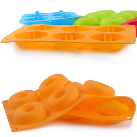 Clearance 6-Cavity Non-Stick Ring Donut Baking Pan for Homemade Donuts, Bagels and More, Easy to Use and Clean